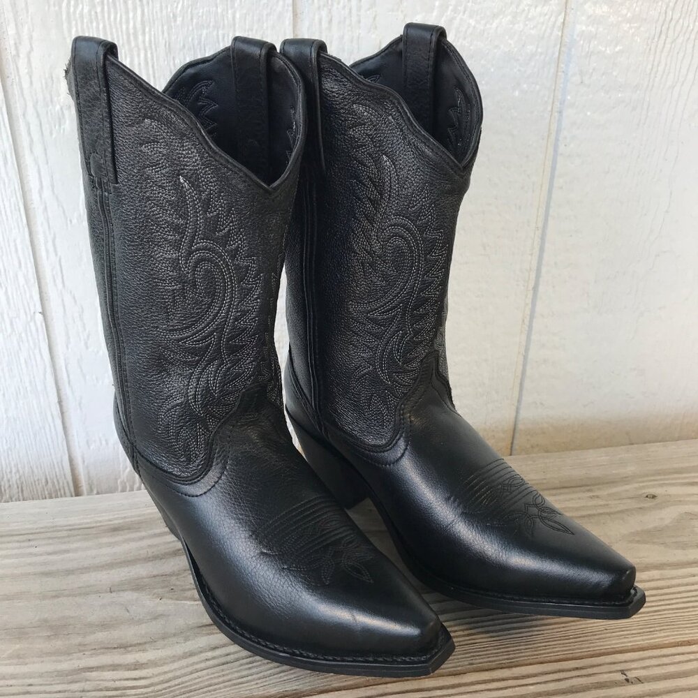 Masterson Womens Casual or Dress Black Leather Snip Western Boot 9.5 M RB3431